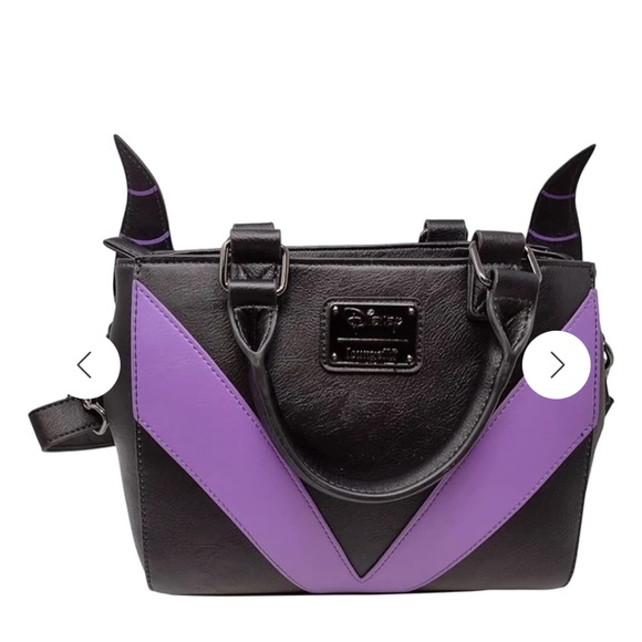 Disney Loungefly Maleficent  Black and Purple Crossbody Bag NIP - Picture 2 of 4